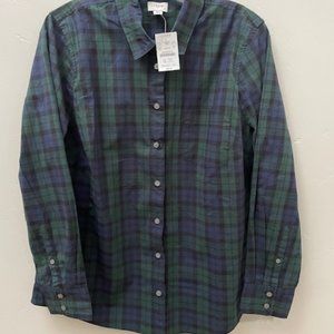 J.Crew Red Tartan Plaid Long Sleeve Flannel Button Up Shirt Size PL NWT